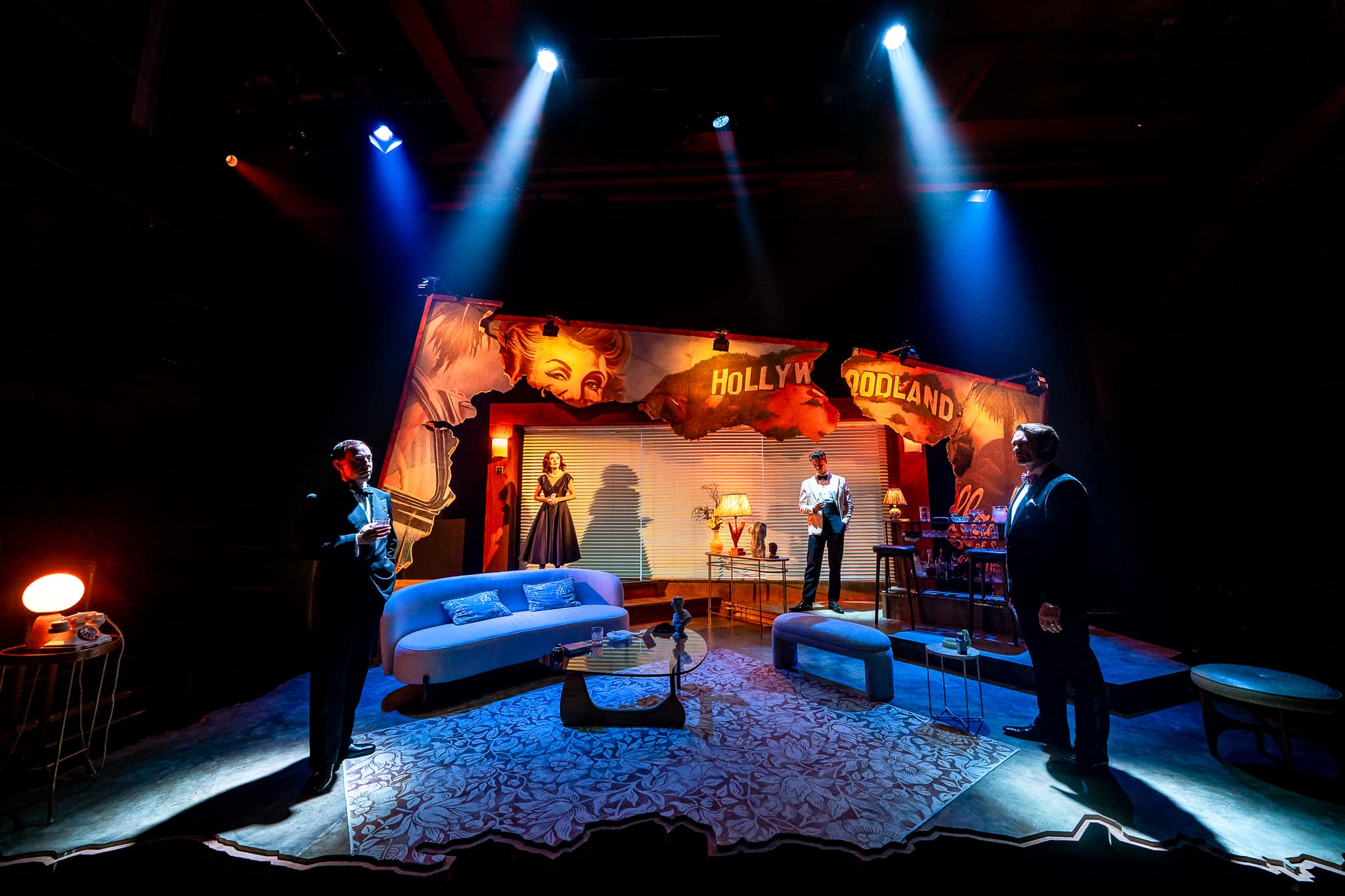 A wide view of the illuminated set for The Code