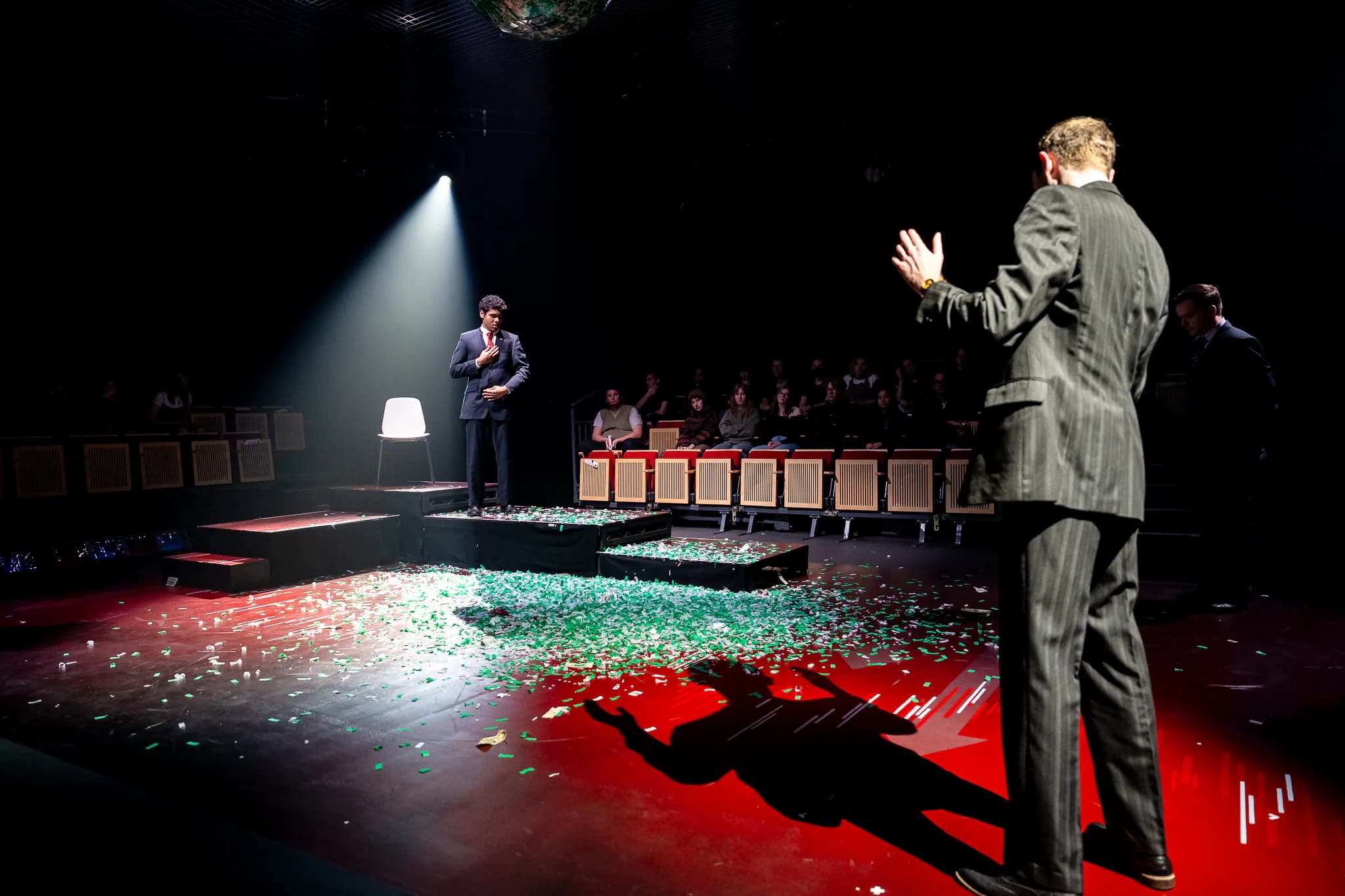 Enron at Milton Court Studio Theatre — production photograph 30 of 49